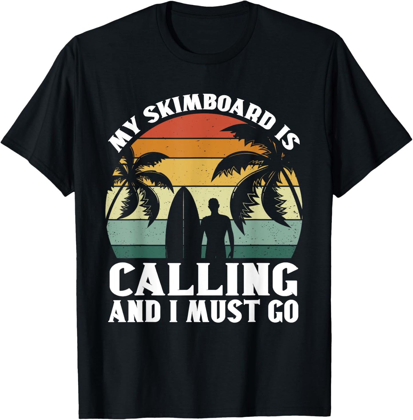 Funny Skimboarder Skimming Surfboard Skimboard Surfer T-Shirt - T-Shirt | Black