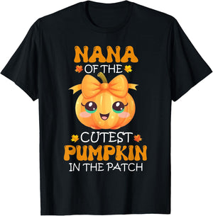 Nana Of The Cutest Pumpkin In The Patch Halloween T-Shirt - T-Shirt | Black
