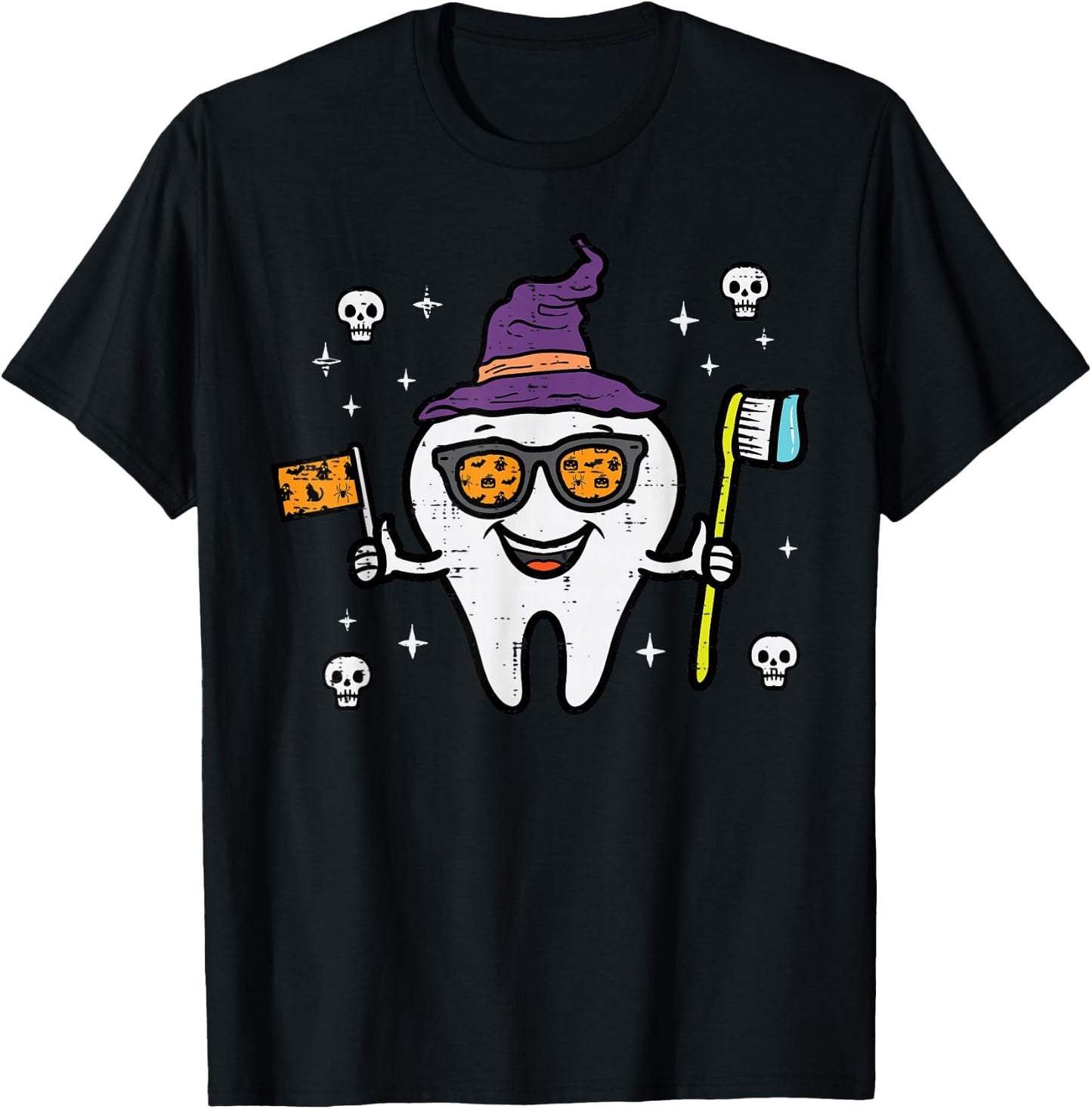 Halloween Dentist Tooth Teeth Dental Costume Women Men Kids T-Shirt - T-Shirt | Black