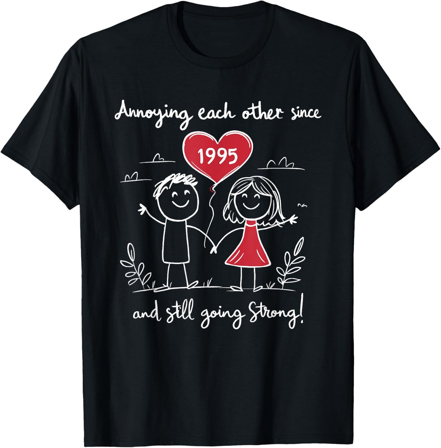Annoying Each Other Since 1995 30th Wedding Anniversary T-Shirt - T-Shirt | Black