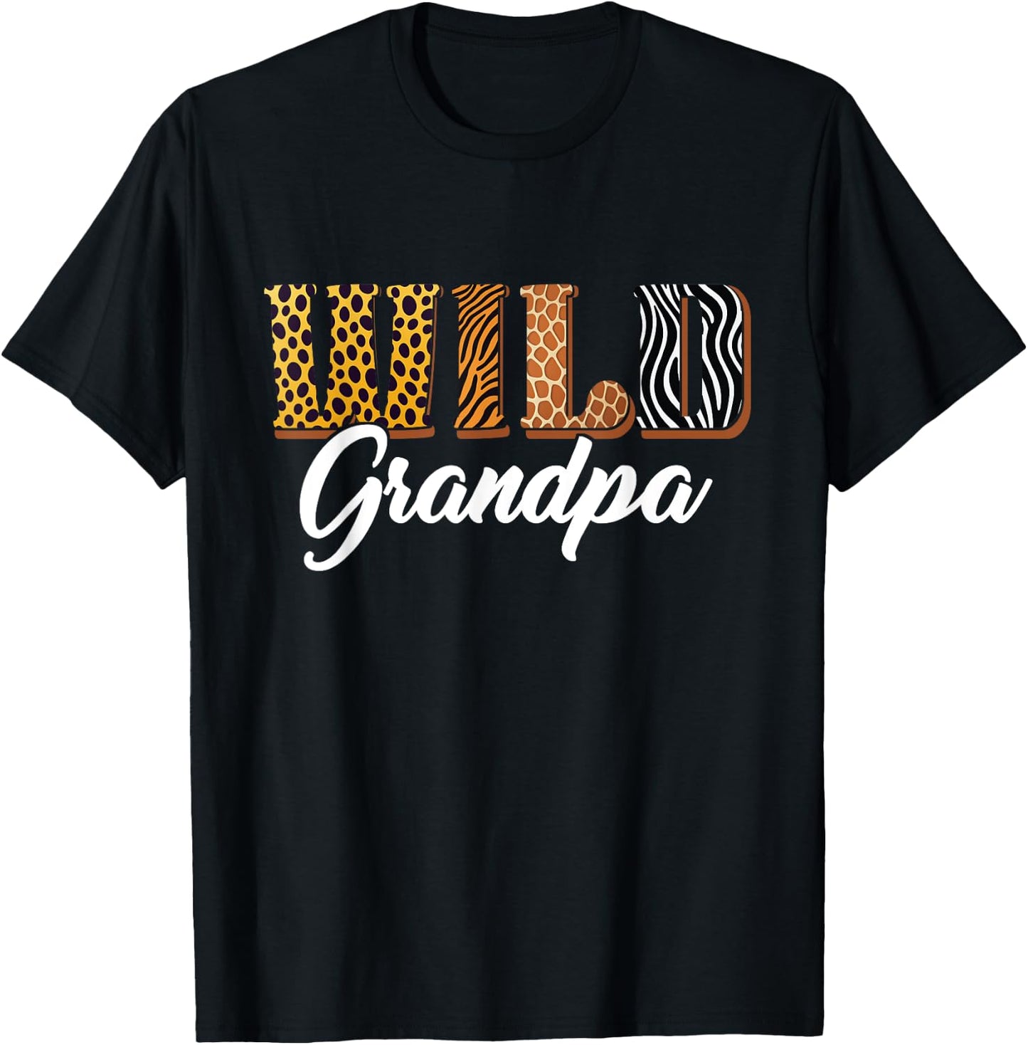 Wild Grandpa Safari Jungle Animal Birthday Matching Family T-Shirt - T-Shirt | Black