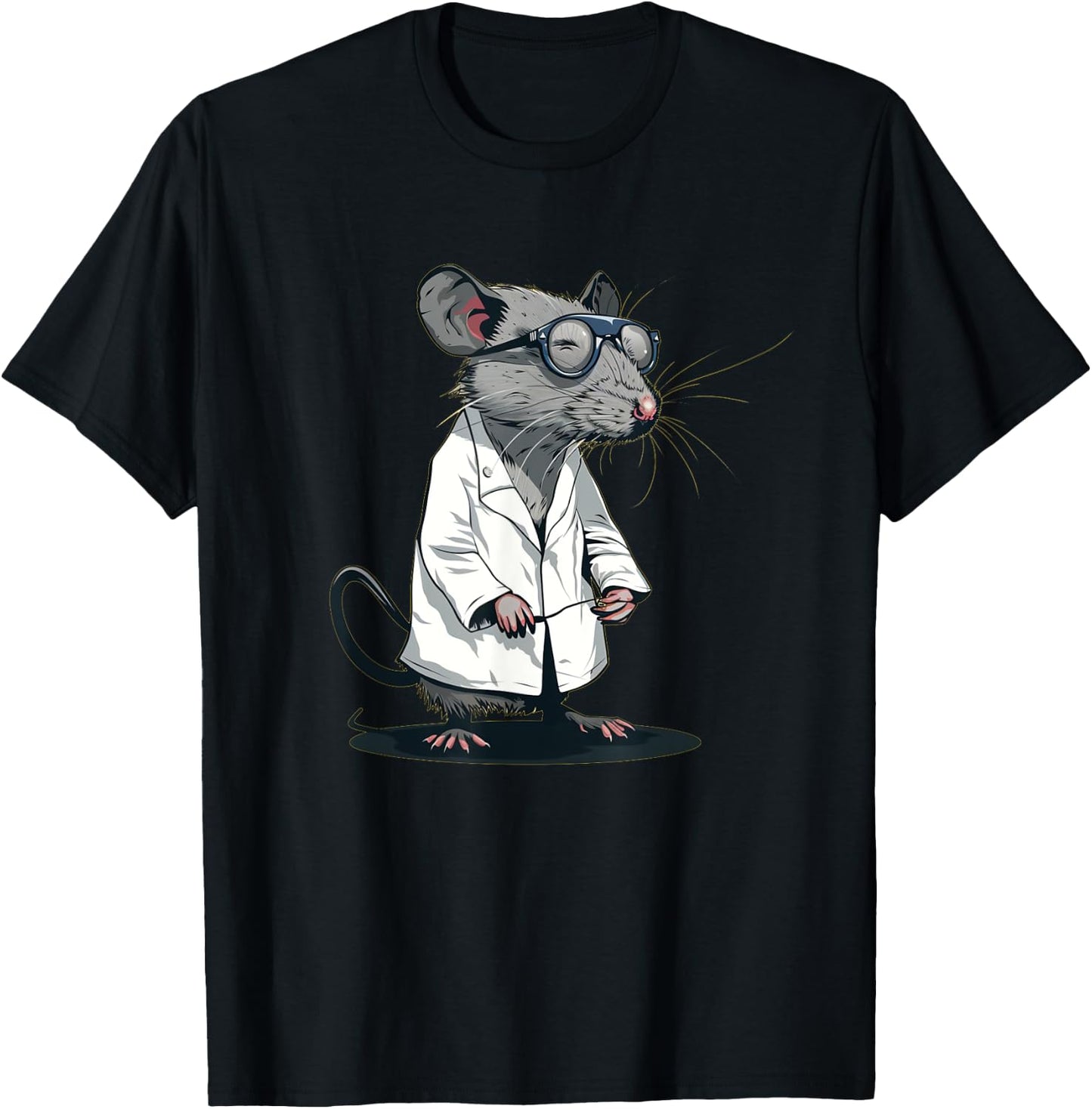 Cool Scientist Rat for Lab and Science Lovers T-Shirt - T-Shirt | Black