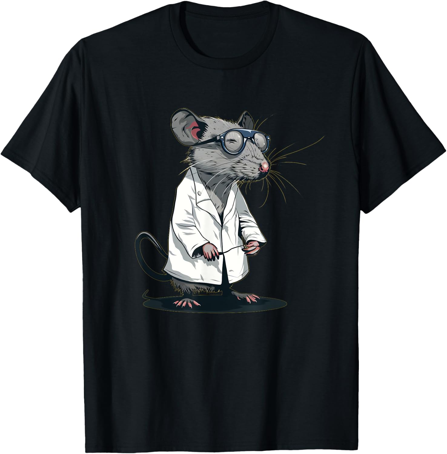 Cool Scientist Rat for Lab and Science Lovers T-Shirt - T-Shirt | Black