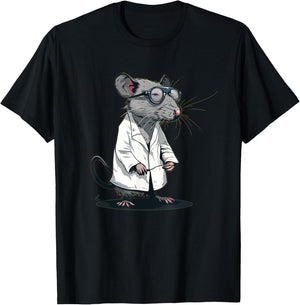 Cool Scientist Rat for Lab and Science Lovers T-Shirt - T-Shirt | Black