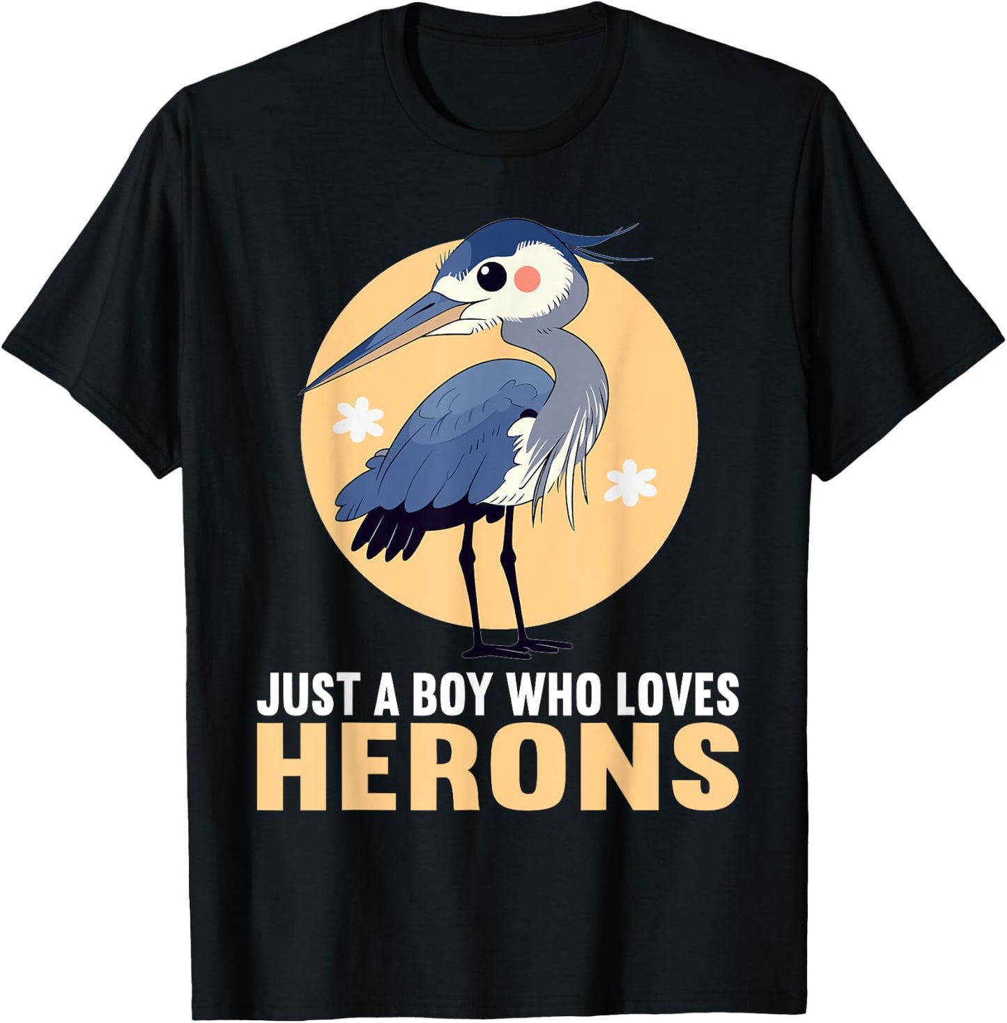 Just a Boy who loves Herons Heron T-Shirt - T-Shirt | Black