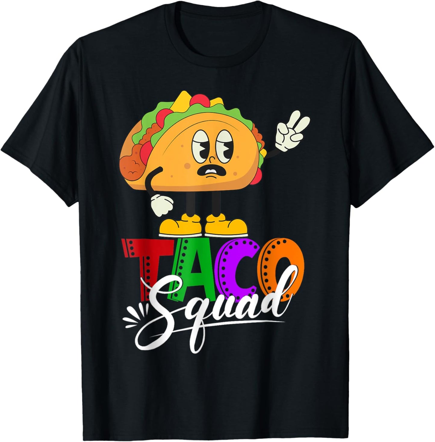 Taco Squad Cinco De Mayo Funny Cute Mexican Food Lover Group T-Shirt - T-Shirt | Black