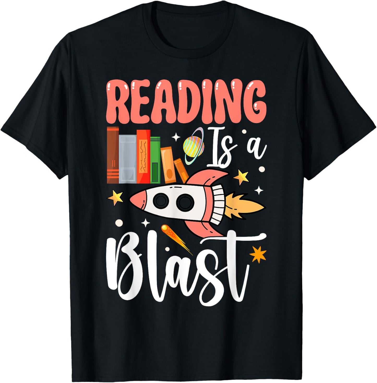 Reading Is A Blast T-Shirt - T-Shirt | Black