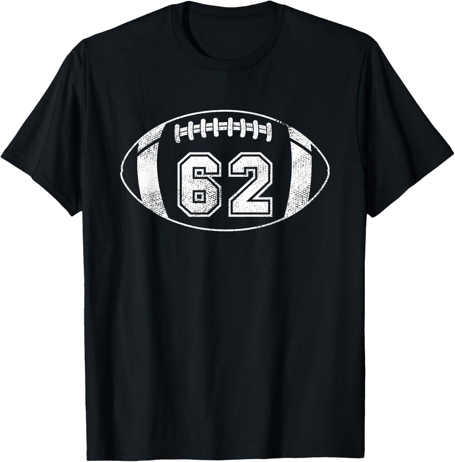 Football Player #62 Football Mom Dad Jersey 62 Varsity Team T-Shirt - T-Shirt | Black