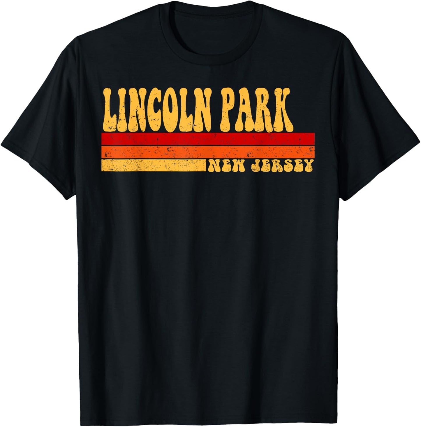 LINCOLN PARK New Jersey City Vintage Roots Retro 70s 80s T-Shirt - T-Shirt | Black