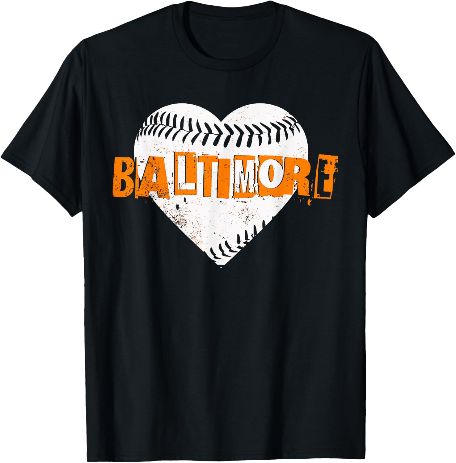 Baltimore Baseball Retro Vintage Design Baseball Lover T-Shirt - T-Shirt | Black