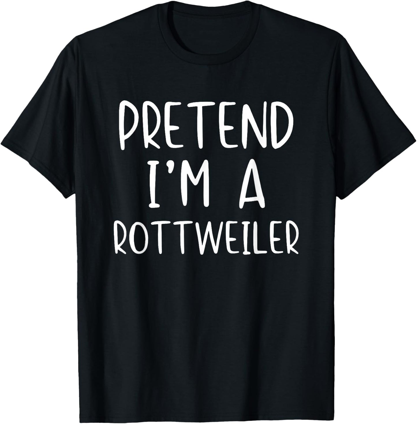 Pretend I'm A Rottweiler Dog Costume Halloween Simple Kid T-Shirt - T-Shirt | Black