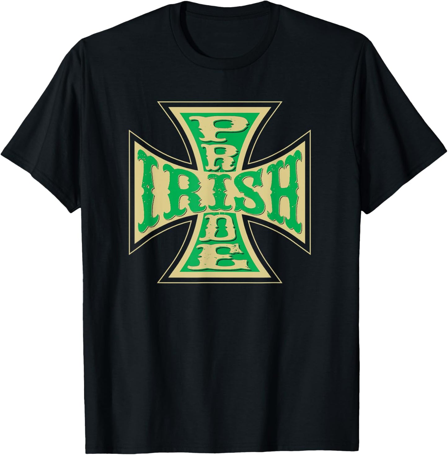Irish Pride Biker style Irish Pride Cross T-Shirt - T-Shirt | Black
