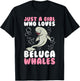 Beluga Whale Art Girls Kids Beluga Whale Lover T-Shirt - T-Shirt | Black