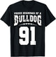 Proud Bulldog Football Grandma Of Player 91 T-Shirt - T-Shirt | Black