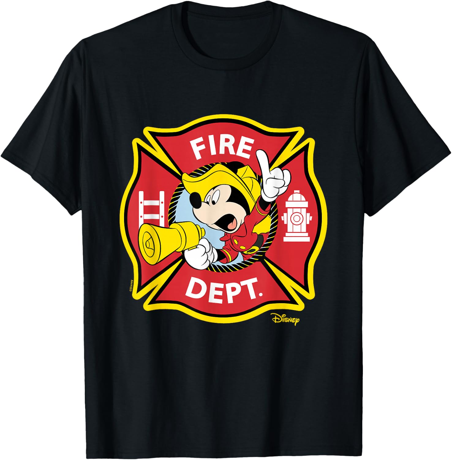 Mickey - Fire Dept Badge T-Shirt - T-Shirt | Black
