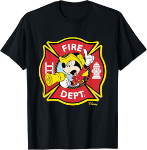 Mickey - Fire Dept Badge T-Shirt - T-Shirt | Black