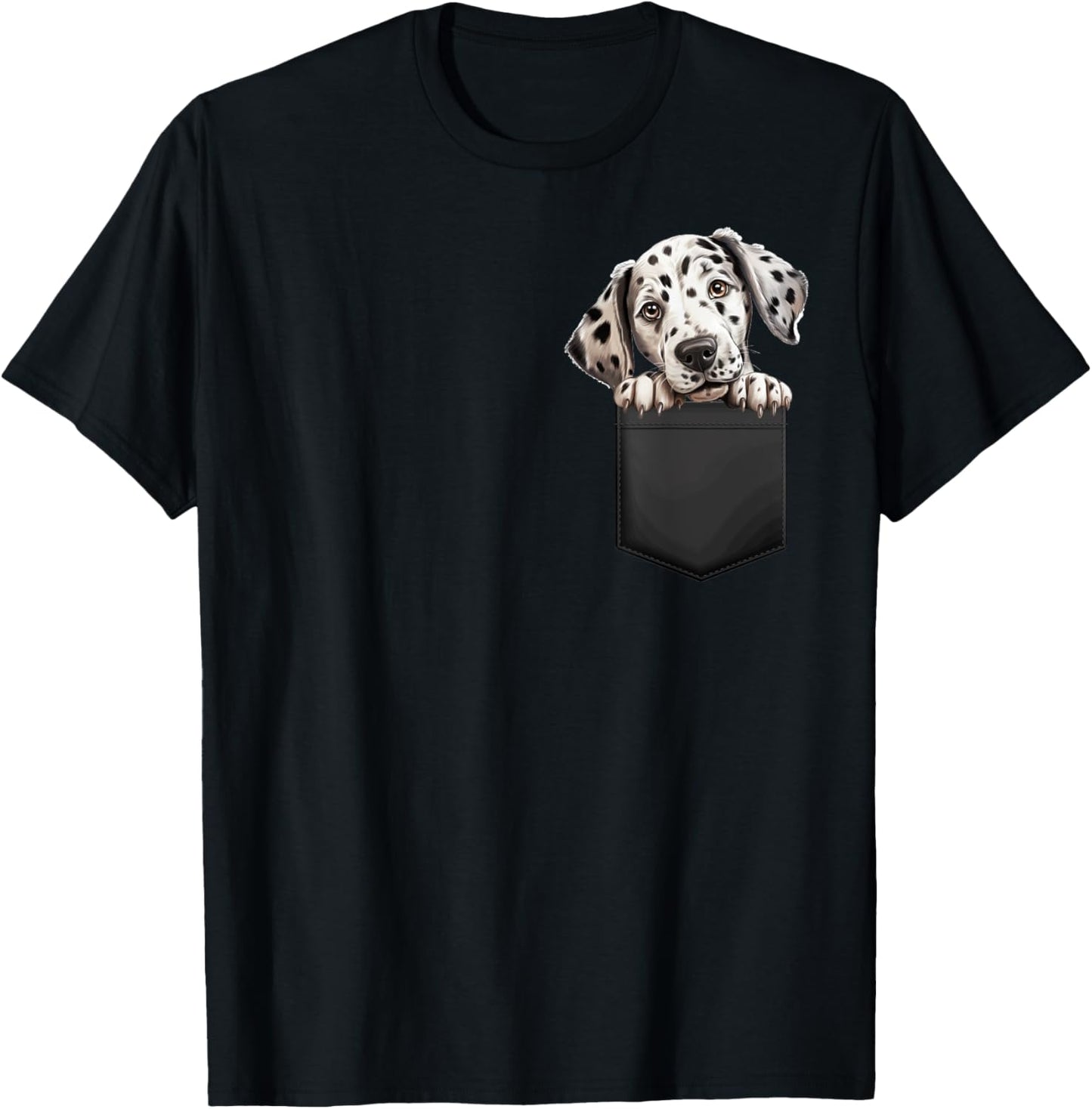 Dalmatian Dog Puppy Dog In Pocket Cute Pet Lover Women T-Shirt - T-Shirt | Black