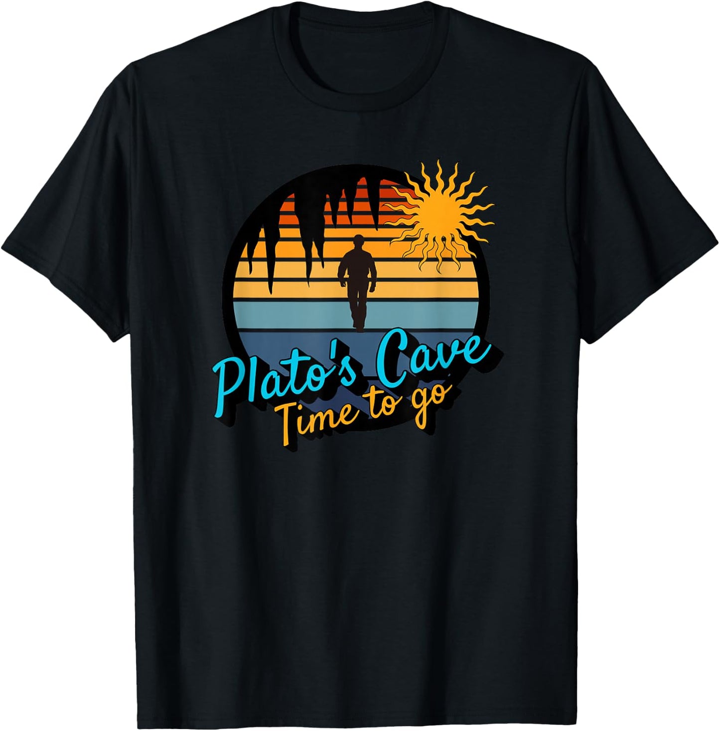 Plato's Cave Time to go T-Shirt - T-Shirt | Black