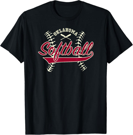 Oklahoma Softball Script T-Shirt - T-Shirt | Black