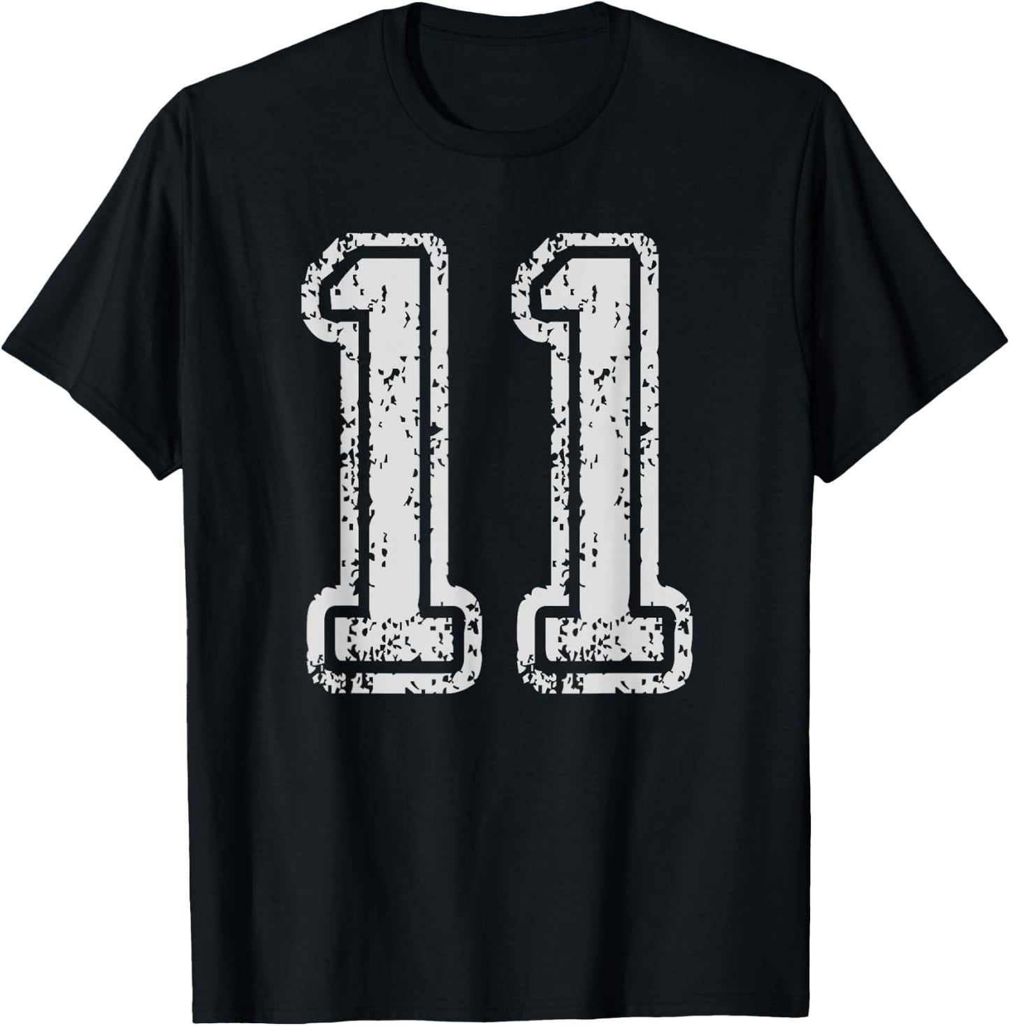 Team Jersey Eleven Uniforms Number 11 School Sports Birthday T-Shirt - T-Shirt | Black