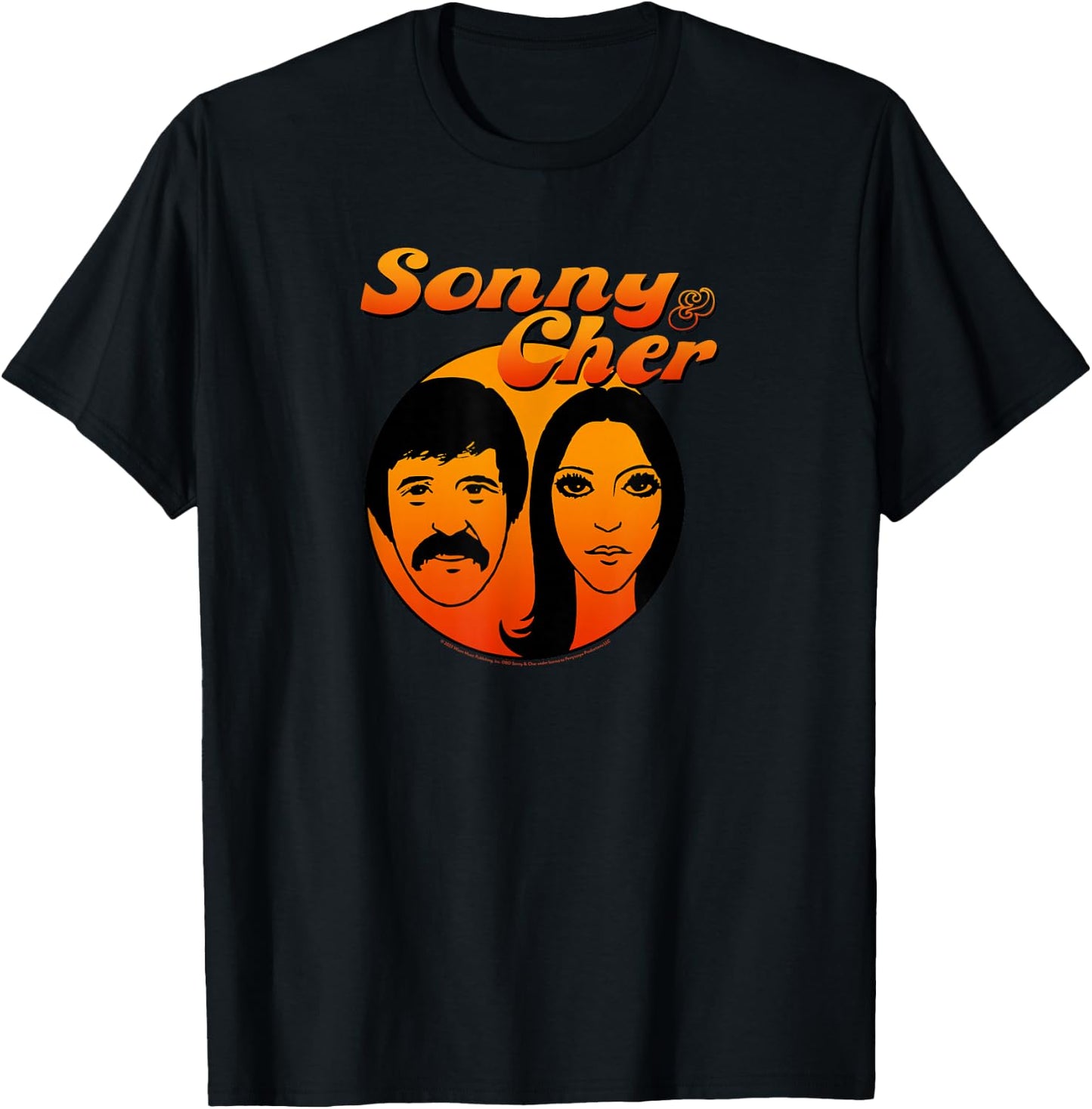Sonny & Cher Round Comedy Hour Logo T-Shirt - T-Shirt | Black