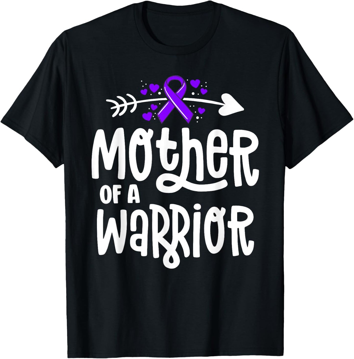 Mother Of A Warrior Hodgkins Lymphoma Cancer Family Support T-Shirt - T-Shirt | Black