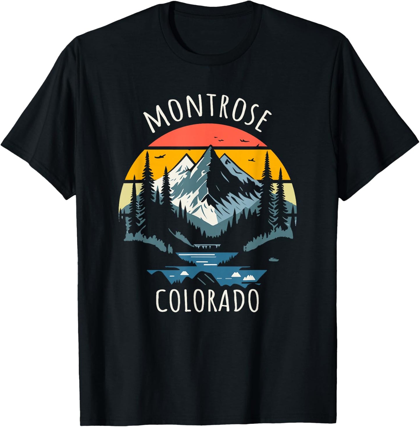 Montrose Colorado USA Retro Style Mountain Design T-Shirt - T-Shirt | Black