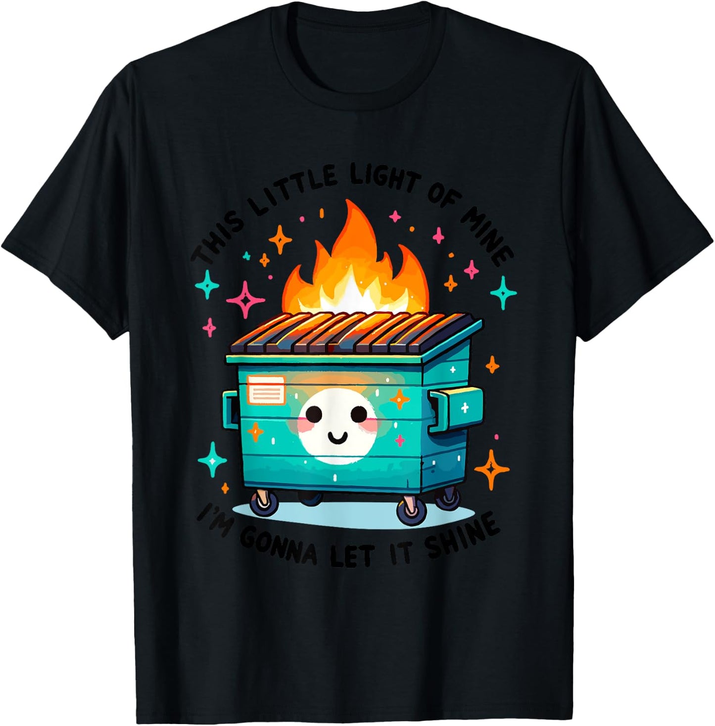 Dumpster Fire Light I'm Gonna Let It Shine Halloween T-Shirt - T-Shirt | Black
