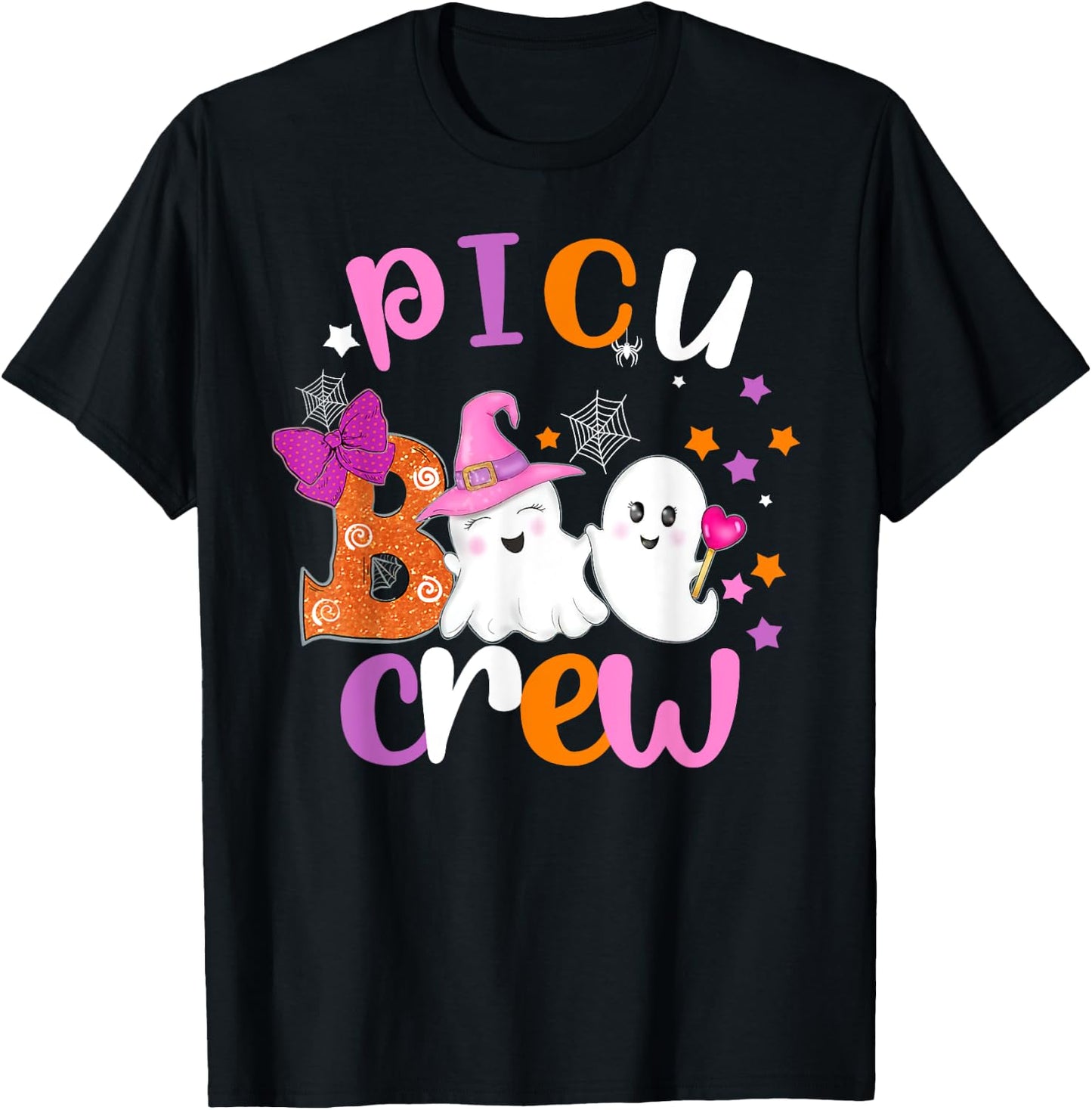 PICU Boo Crew Halloween matching shirts for PICU nurses T-Shirt - T-Shirt | Black