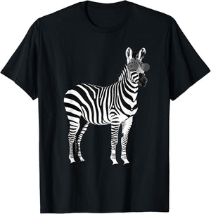 Funny Zebra Design Women Boy Girl Animal Zebra Lover T-Shirt - T-Shirt | Black