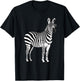 Funny Zebra Design Women Boy Girl Animal Zebra Lover T-Shirt - T-Shirt | Black