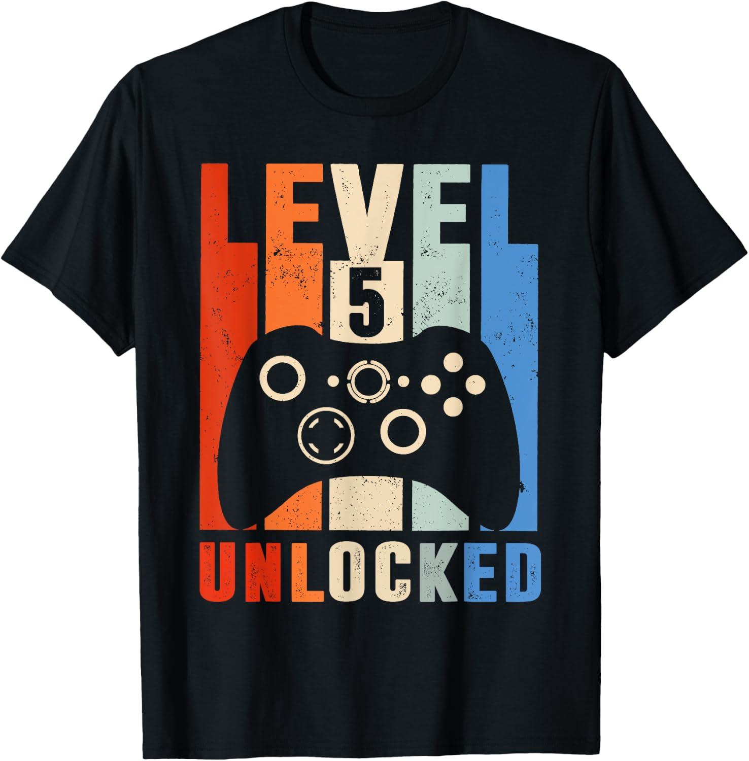 Level 5 Unlocked Shirt Funny Video Gamer 5th Birthday Gift T-Shirt - T-Shirt | Black