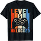 Level 5 Unlocked Shirt Funny Video Gamer 5th Birthday Gift T-Shirt - T-Shirt | Black