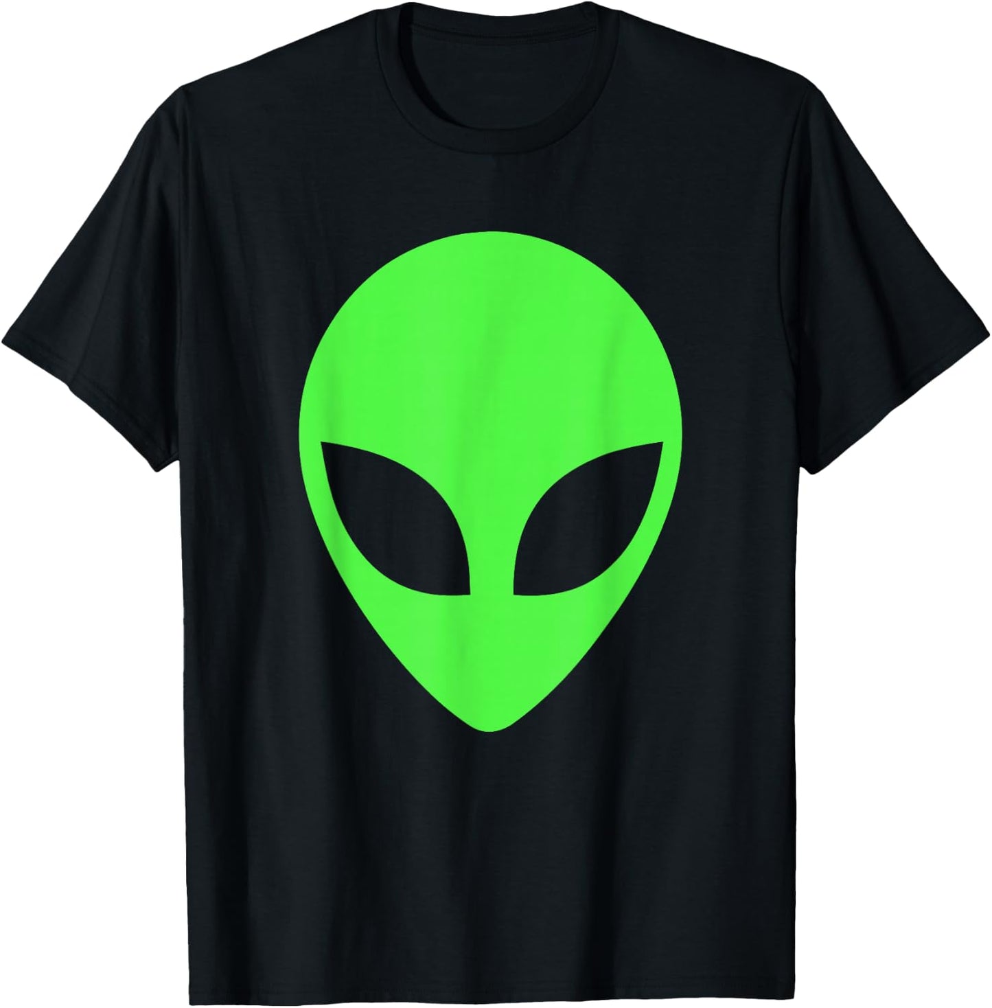 Green Alien Head Apparel 90's Style Clothing Funny Alien T-Shirt - T-Shirt | Black