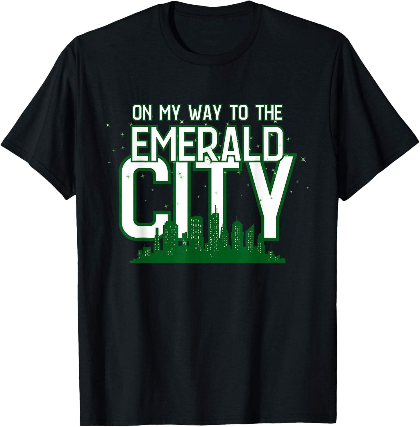 On My Way To The Emerald-City - Graphic Wiz Casual T-Shirt - T-Shirt | Black