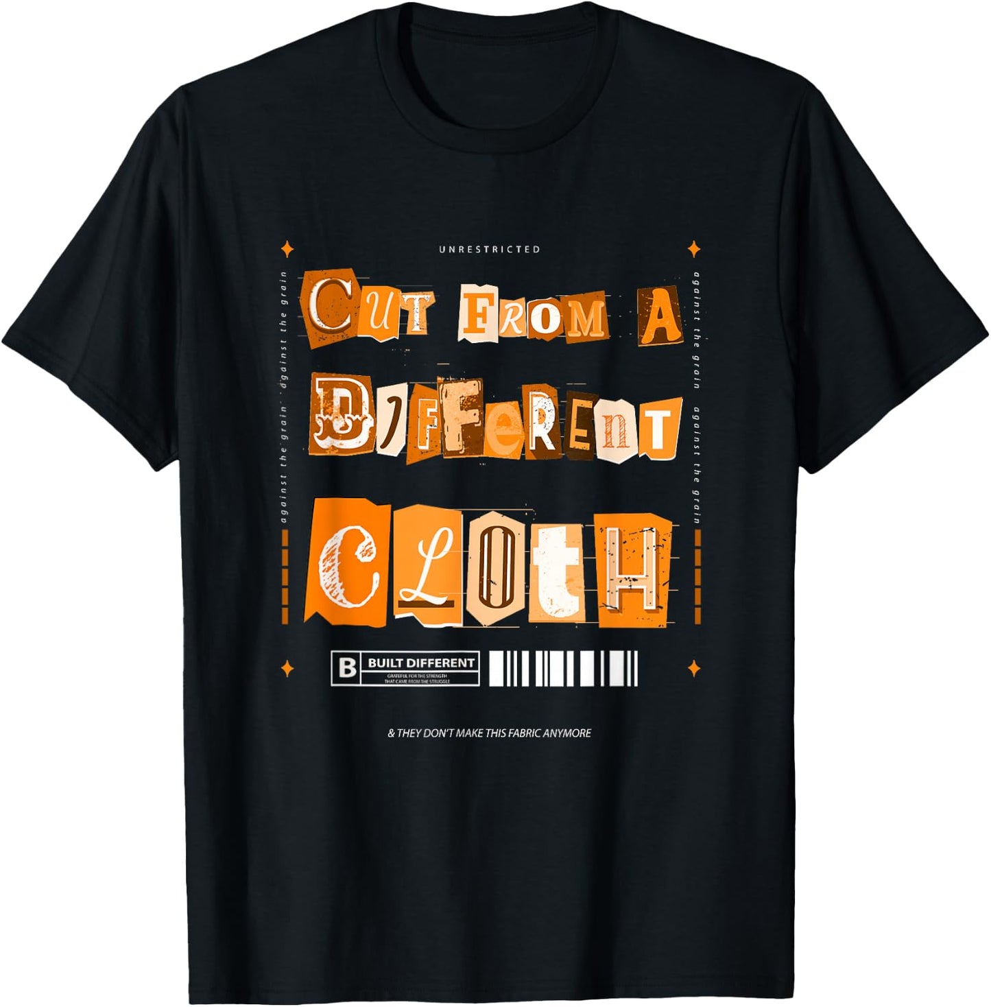 Orange Cut From A Different Cloth Orange Graphic T-Shirt - T-Shirt | Black