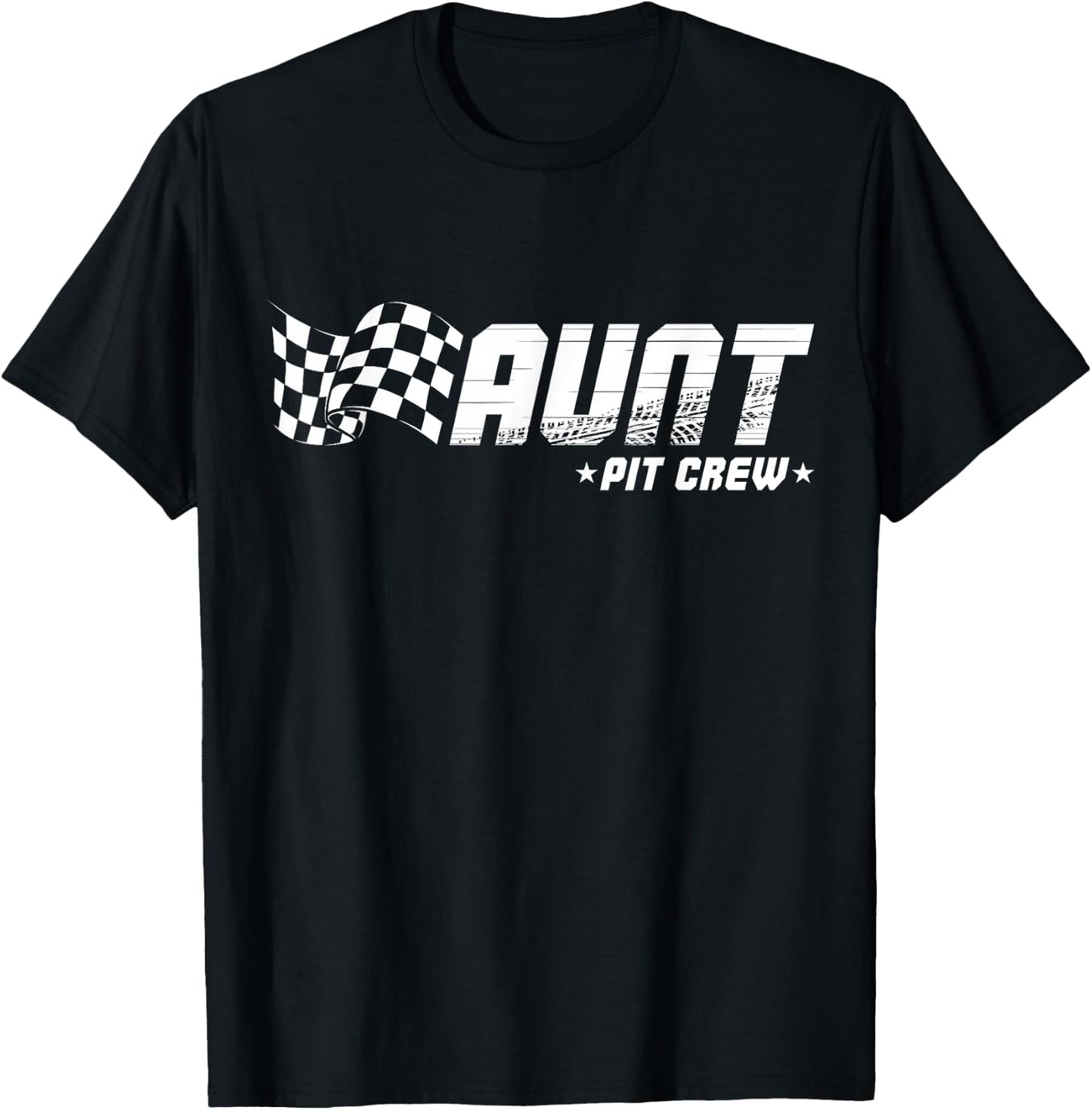 Aunt Pit Crew Race Car Birthday Family Racing T-Shirt - T-Shirt | Black