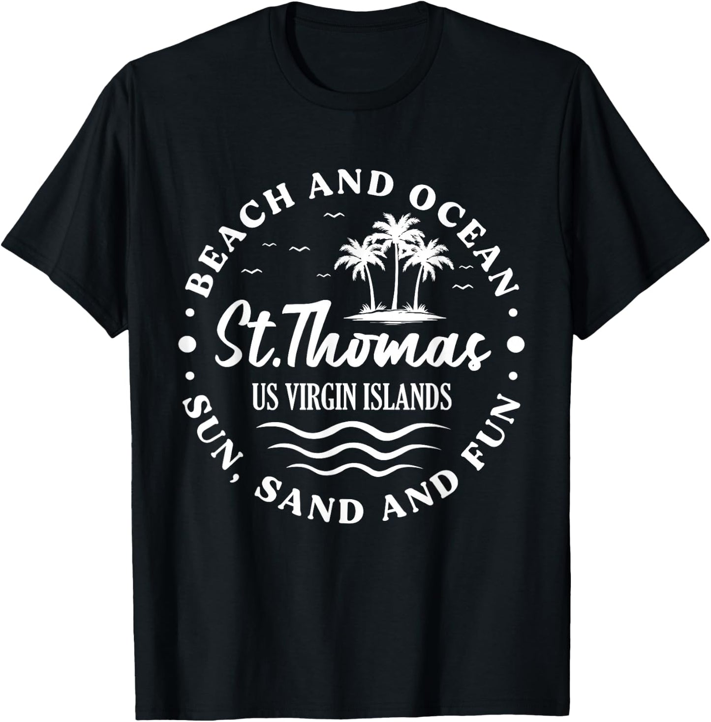 St. Thomas US Virgin Islands Vacation Beach And Ocean T-Shirt - T-Shirt | Black