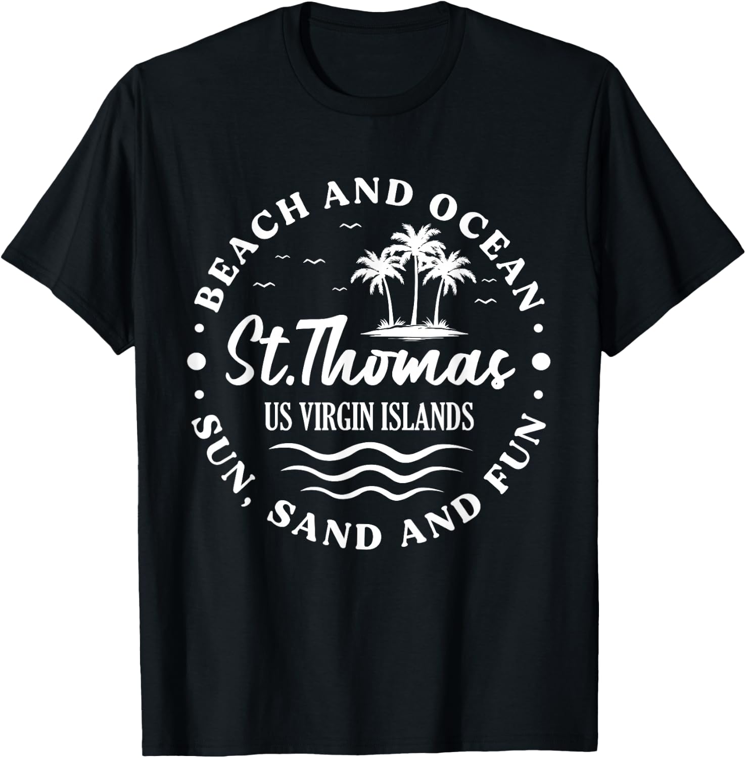 St. Thomas US Virgin Islands Vacation Beach And Ocean T-Shirt - T-Shirt | Black