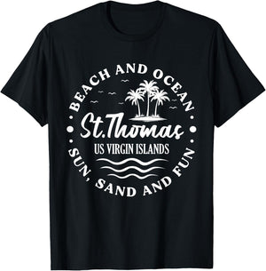 St. Thomas US Virgin Islands Vacation Beach And Ocean T-Shirt - T-Shirt | Black