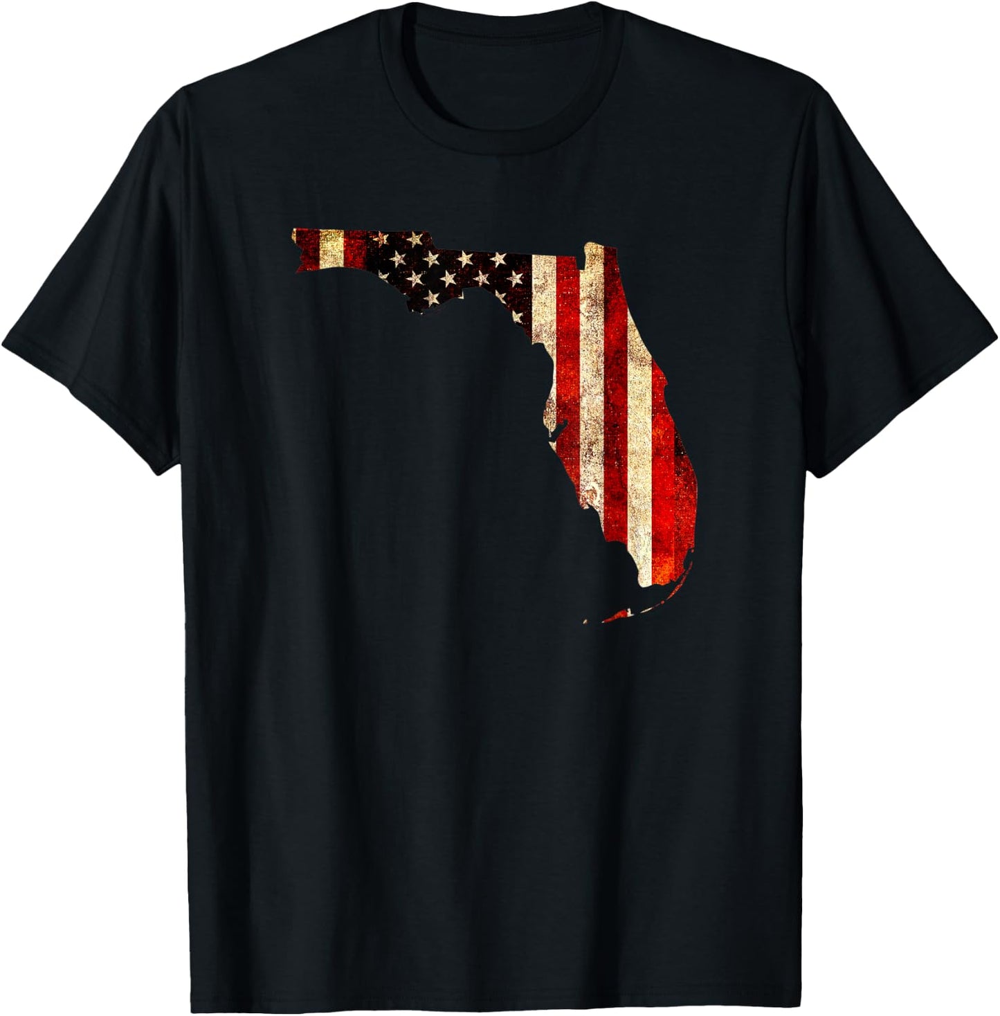 Florida American Flag / Stars and Stripes Shirt T-Shirt - T-Shirt | Black