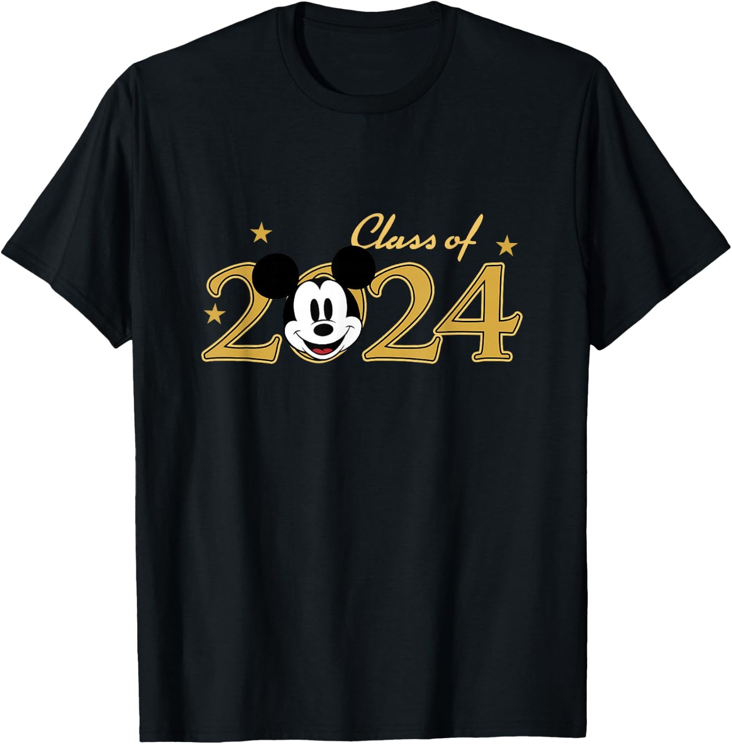 Disney Mickey And Friends Class Of 2024 Vintage Logo T-Shirt - T-Shirt | Black
