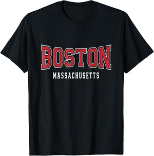 Boston Massachusetts MA Vintage Sports Design T-Shirt - T-Shirt | Black