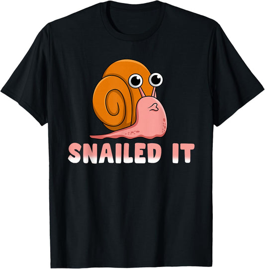 Snailed It Funny Snail T-Shirt - T-Shirt | Black