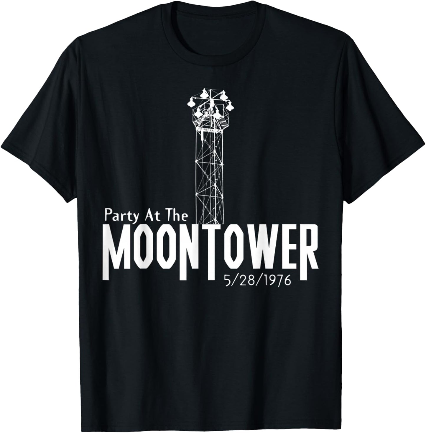 Party At The Moon Tower Funny Cool Vintage Party Classic 90s T-Shirt - T-Shirt | Black