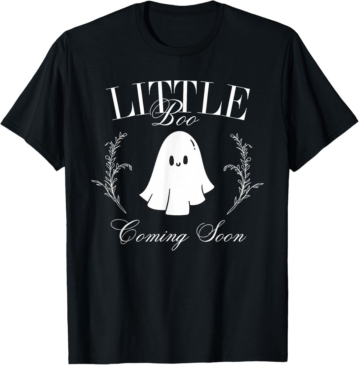 Retro Classic Little Boo Coming Soon Pregnancy Announcement T-Shirt - T-Shirt | Black