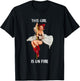 Firefighter Pin Up Girl Sexy Essential Worker T-Shirt - T-Shirt | Black