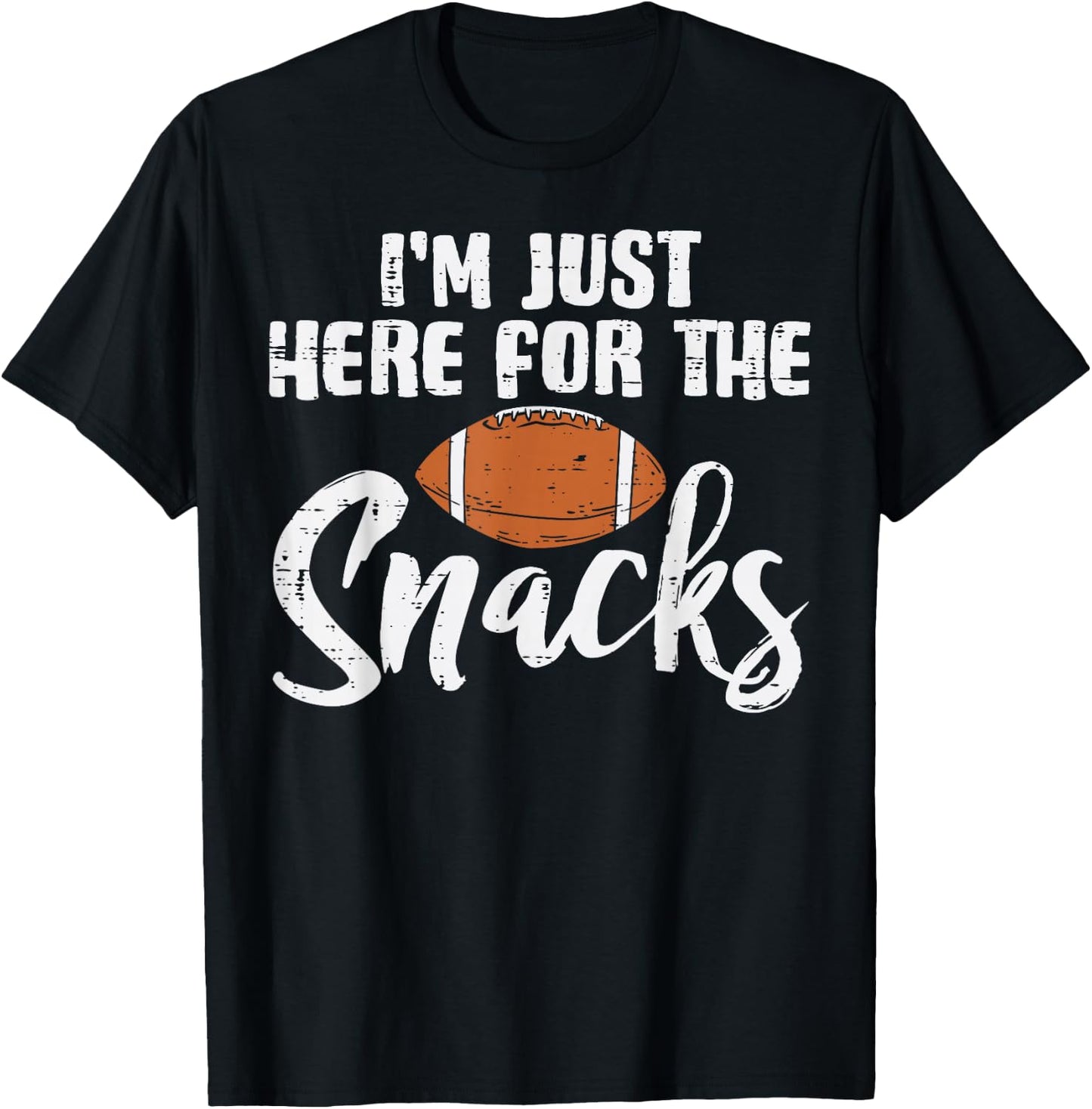 Just Here For The Snacks American Football Funny Women Kids T-Shirt - T-Shirt | Black