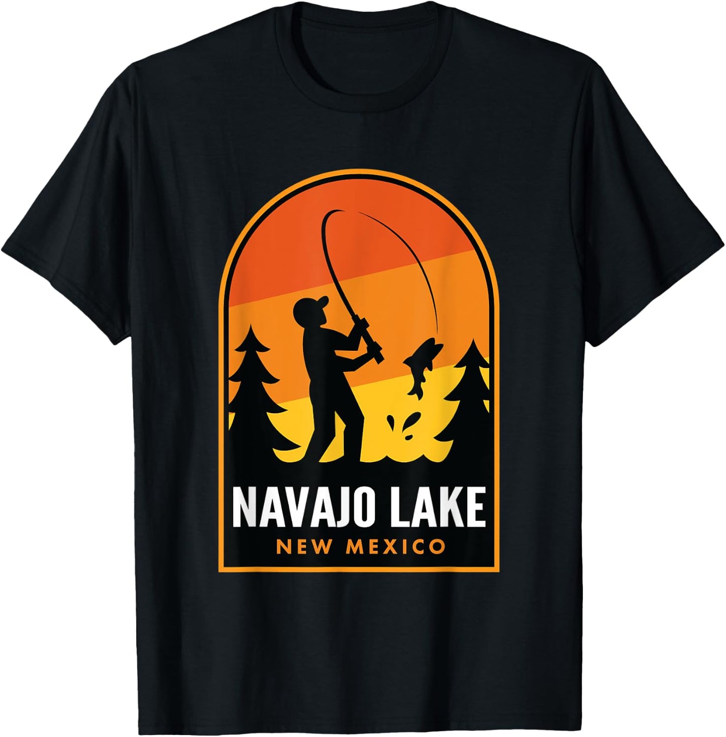 Navajo Lake New Mexico Fishing T-Shirt - T-Shirt | Black
