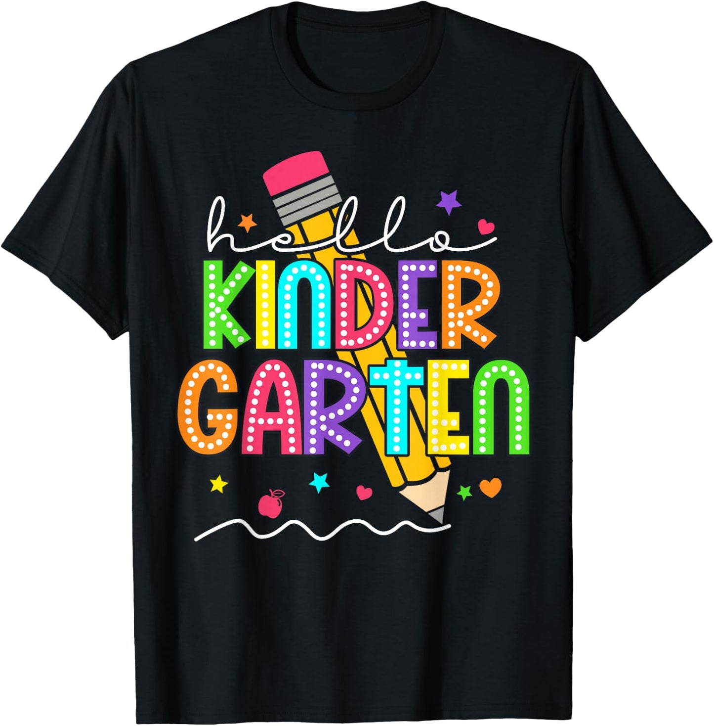 Hello Kindergarten Team Kinder Back to School Teacher Kids T-Shirt - T-Shirt | Black